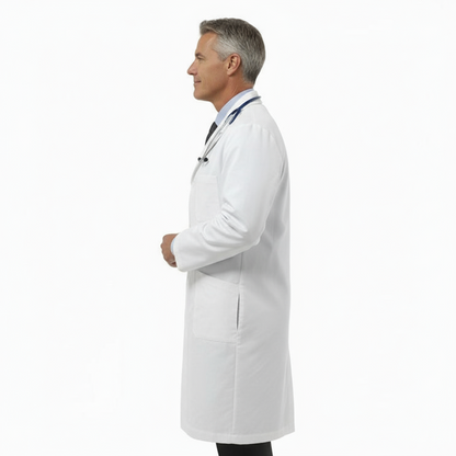 Camice da lavoro,laboratorio, bianco uomo ,cotone pesante ML cod: 7999