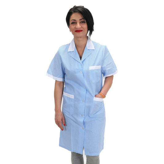 Camice da lavoro,  quadretto azzurro MM cod: 7289