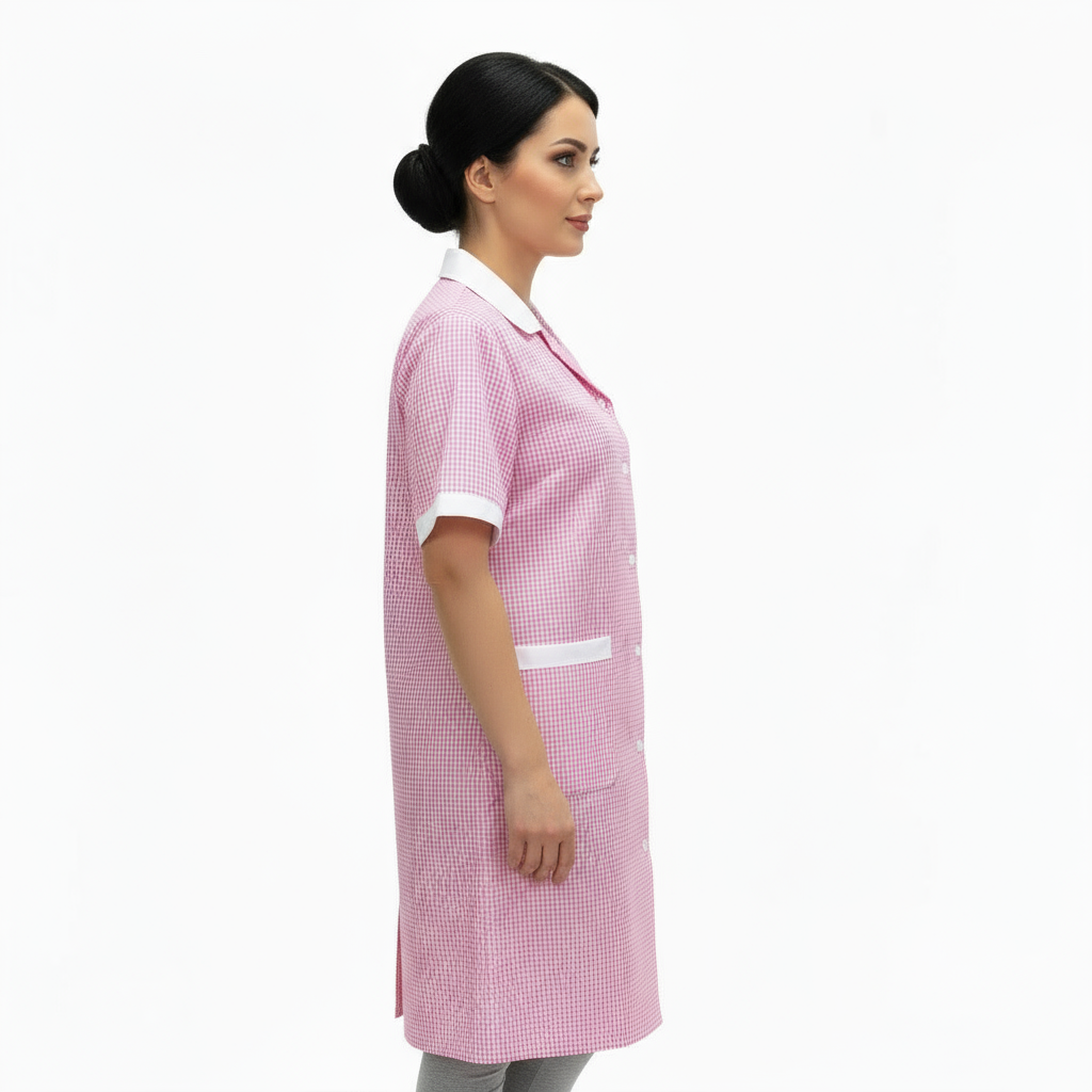 Camice da lavoro,quadretto rosa MM cod: 7272