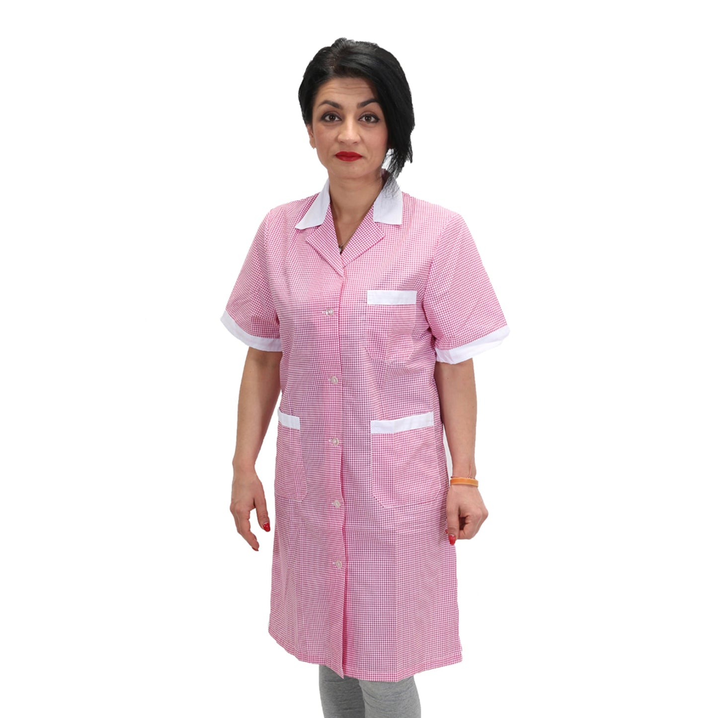 Camice da lavoro,quadretto rosa MM cod: 7272