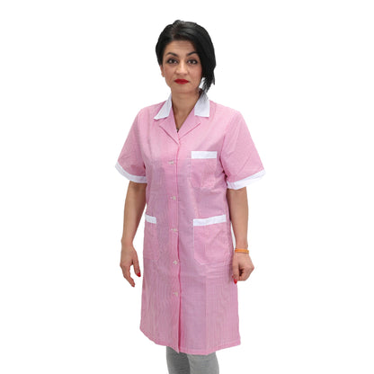 Camice da lavoro,quadretto rosa MM cod: 7272