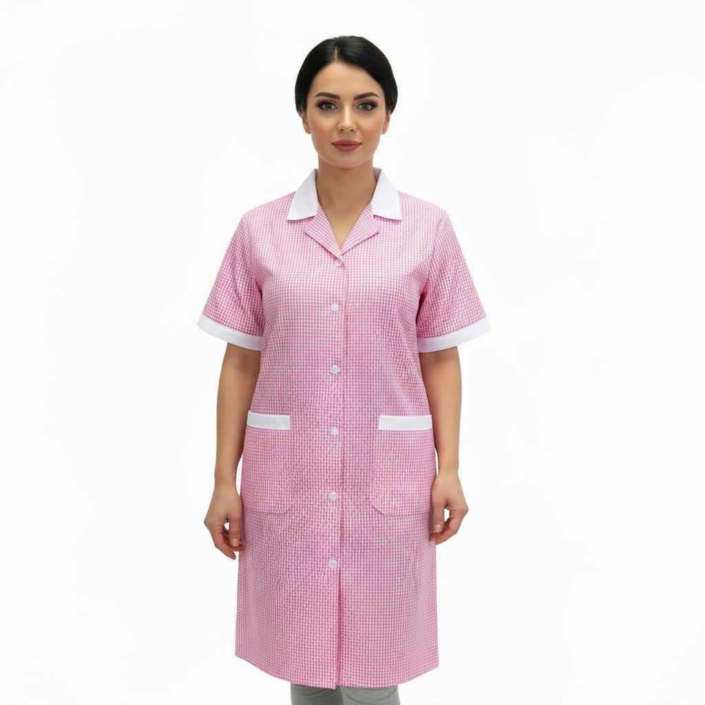 Camice da lavoro,quadretto rosa MM cod: 7272