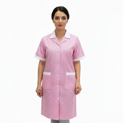 Camice da lavoro,quadretto rosa MM cod: 7272