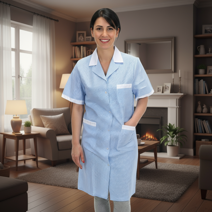 Camice da lavoro,  quadretto azzurro MM cod: 7289