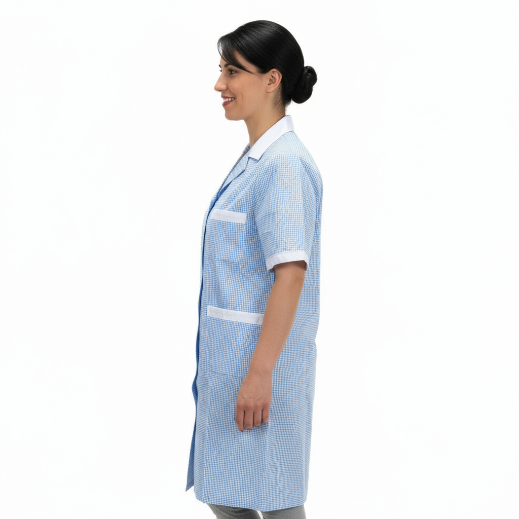 Camice da lavoro,  quadretto azzurro MM cod: 7289