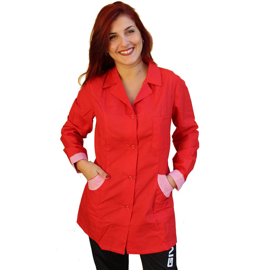 Camice da lavoro donna,casacca slim,divisa "rosso" cod: 151020