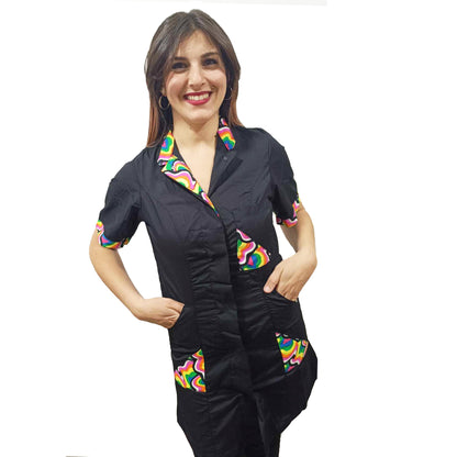 Casacca Camice da Lavoro Donna,Estetista,parrucchiera,Centro estetico,Nails,cuoca cod: 20034
