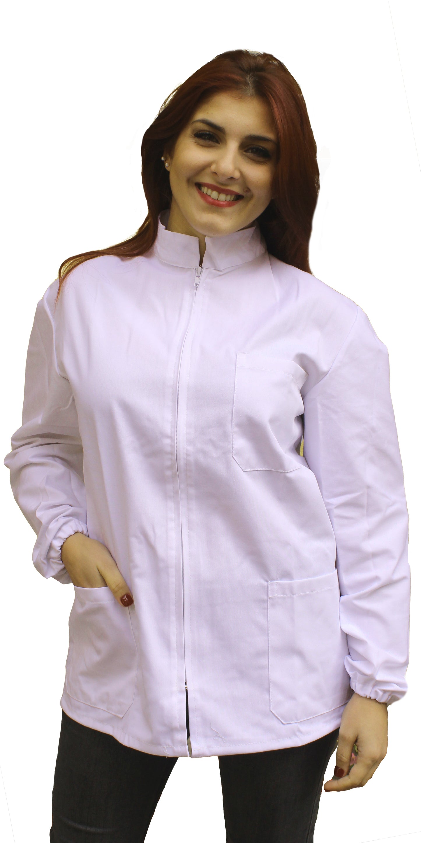 CASACCA camice Da Lavoro,laboratorio Con Zip Unisex Bianco UNISEX cod:7579