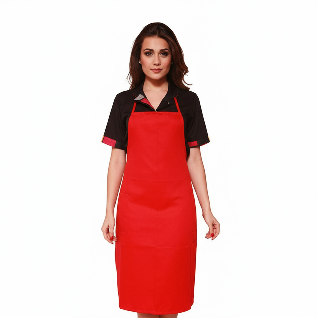 Grembiule parannanza con pettorina "rosso" cod: 8095