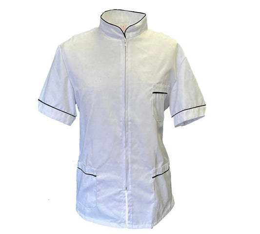 Camici da Lavoro Uomo,bianco con Zip, da Laboratorio,medicale,per Cucina,Casacca da Lavoro COD: 25052
