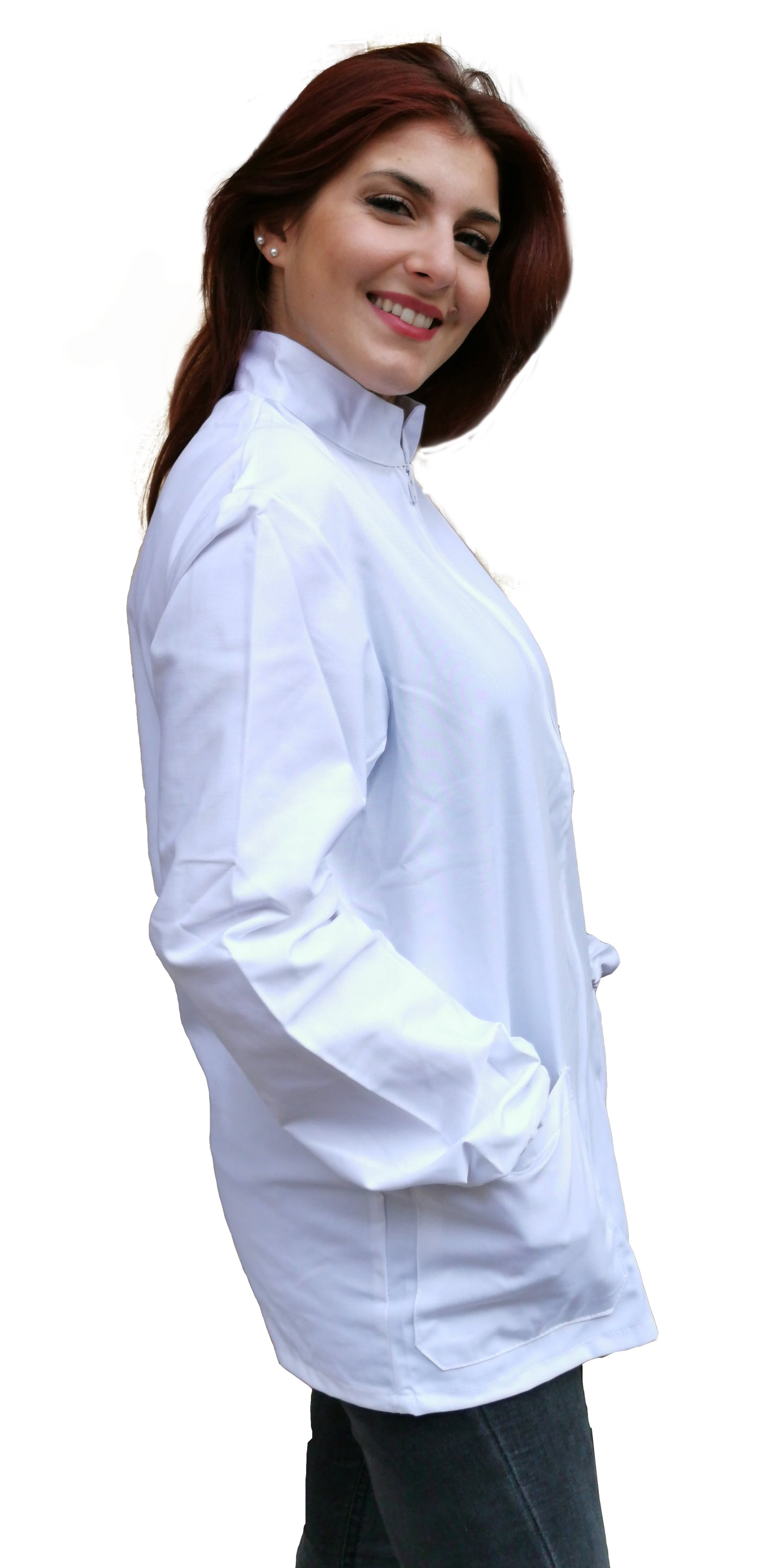 CASACCA camice Da Lavoro,laboratorio Con Zip Unisex Bianco UNISEX cod:7579