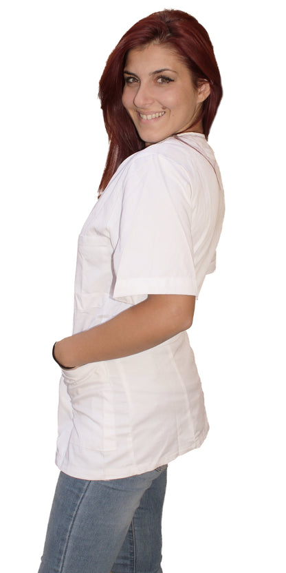 Camice da lavoro,casacca con zip bianco MM cod: 7043