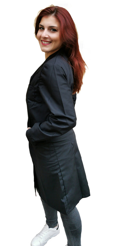 camice da lavoro donna,classico misto cotone no-stiro"nero" cod: 200521