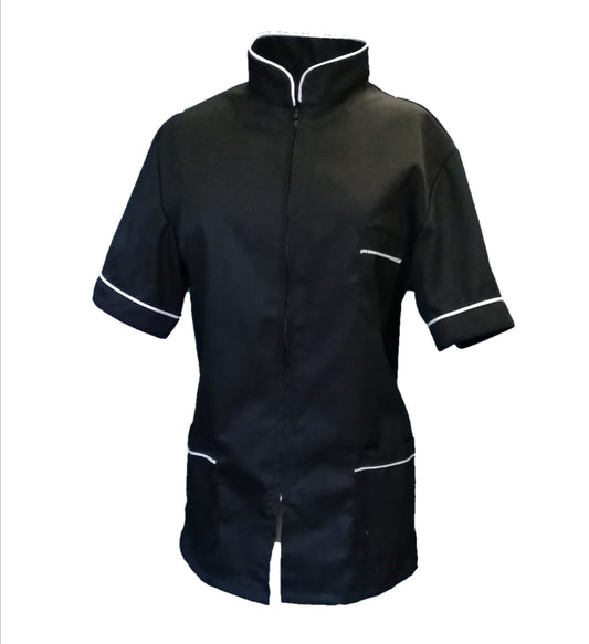 Camici da Lavoro Uomo,nero con Zip, da Laboratorio,medicale,per Cucina,Casacca da Lavoro COD: 25051