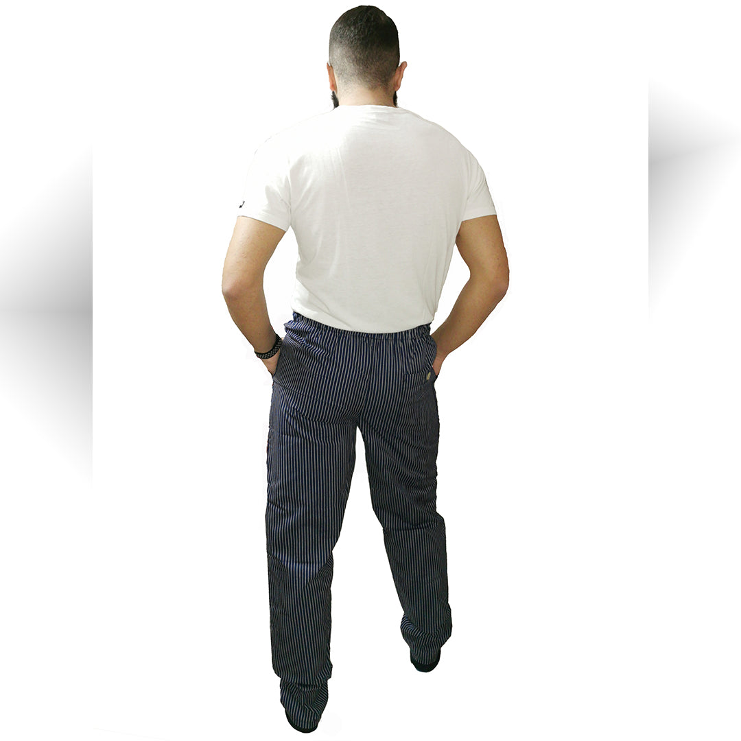 Pantalone da cuoco slim "rigato Blue " cod: 2316