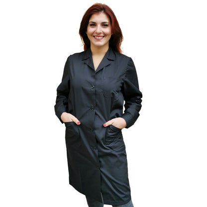 camice da lavoro donna,classico misto cotone no-stiro"nero" cod: 200521