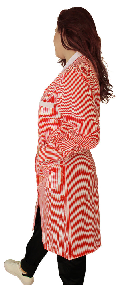 camice da lavoro donna, rigo rosso ML cod:7649
