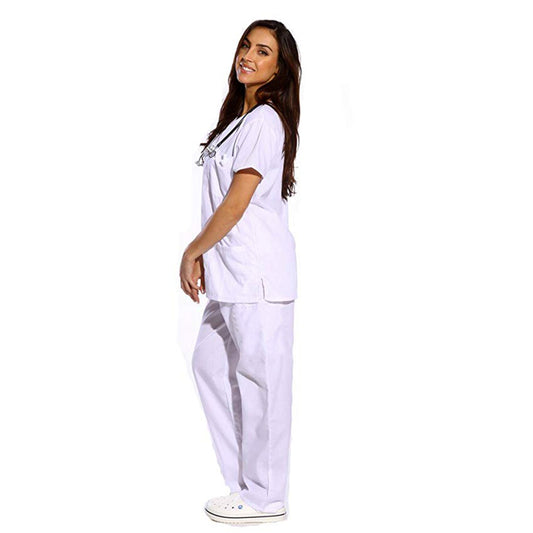 Divisa da lavoro,completa,unisex,collo V "bianco" cod: 8378