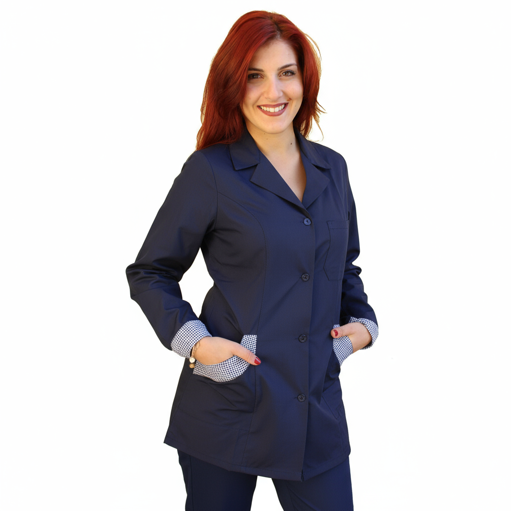 Camice da lavoro donna,casacca slim,divisa "blu scuro" Cod:161020