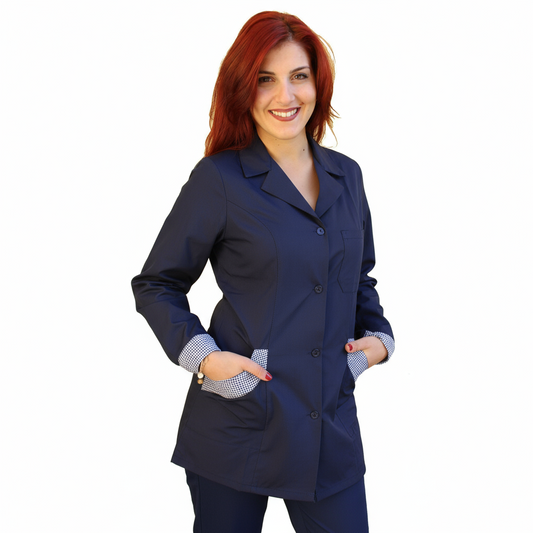Camice Casacca da Lavoro Donna Slim Fit Blu Scuro cod. 161020 – Made in Italy