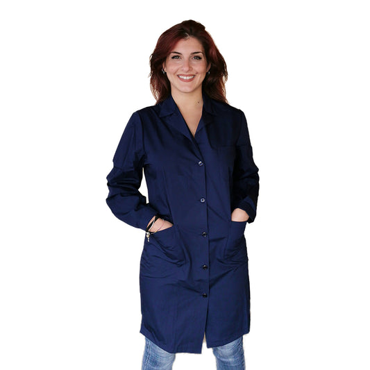 camice da lavoro donna,ml lungo "blu scuro" cod: 200522