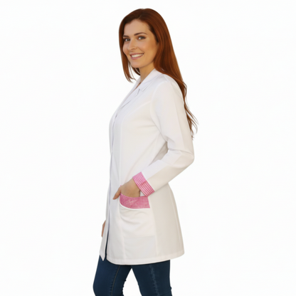 camice da lavoro donna,casacca slim bianco manica lunga Cod: 0311