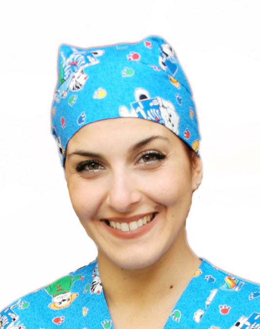Bandana da lavoro fumetto colorata "blu" cod:1604