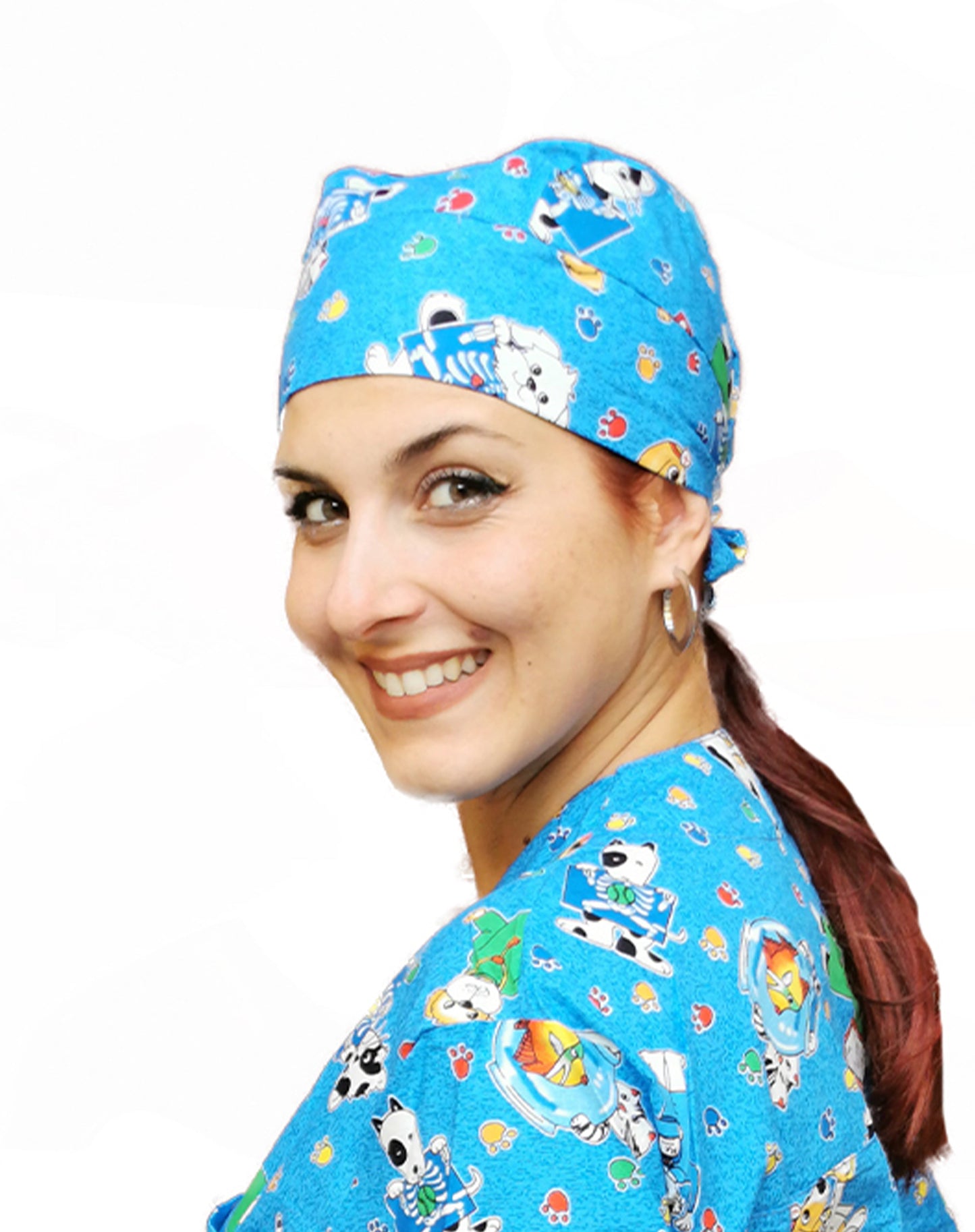 Bandana da lavoro fumetto colorata "blu" cod:1604