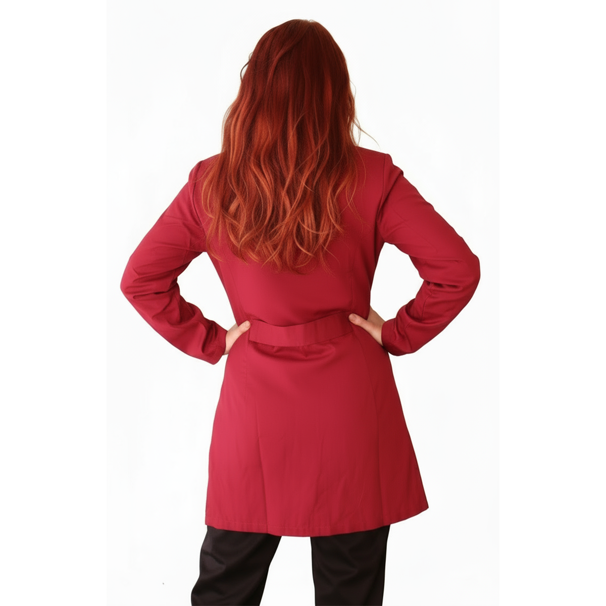 camice da lavoro donna ml "bordeaux" con profilo cod: 6916