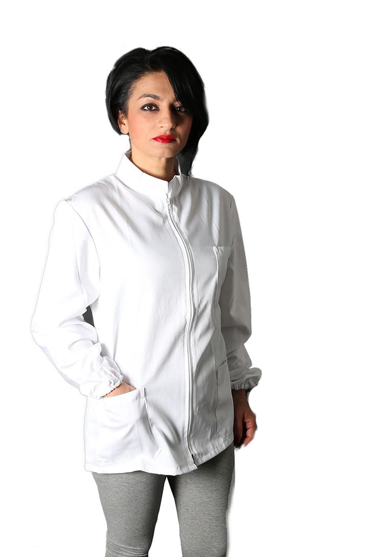 CASACCA camice Da Lavoro,laboratorio Con Zip Unisex Bianco UNISEX cod:7579