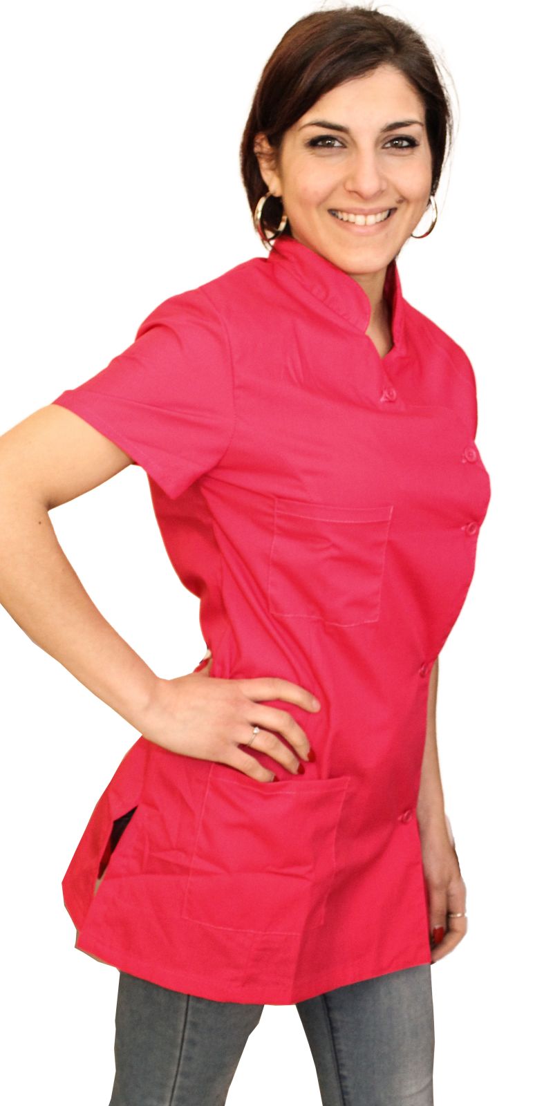 Casacca da lavoro,camice slim  Mod Londinese "FUCHSIA" Cod:7098