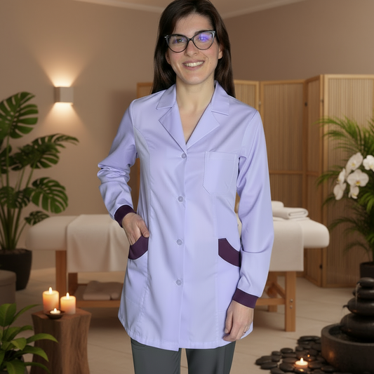 Camice da lavoro donna,casacca slim,divisa "glicine" cod:7449