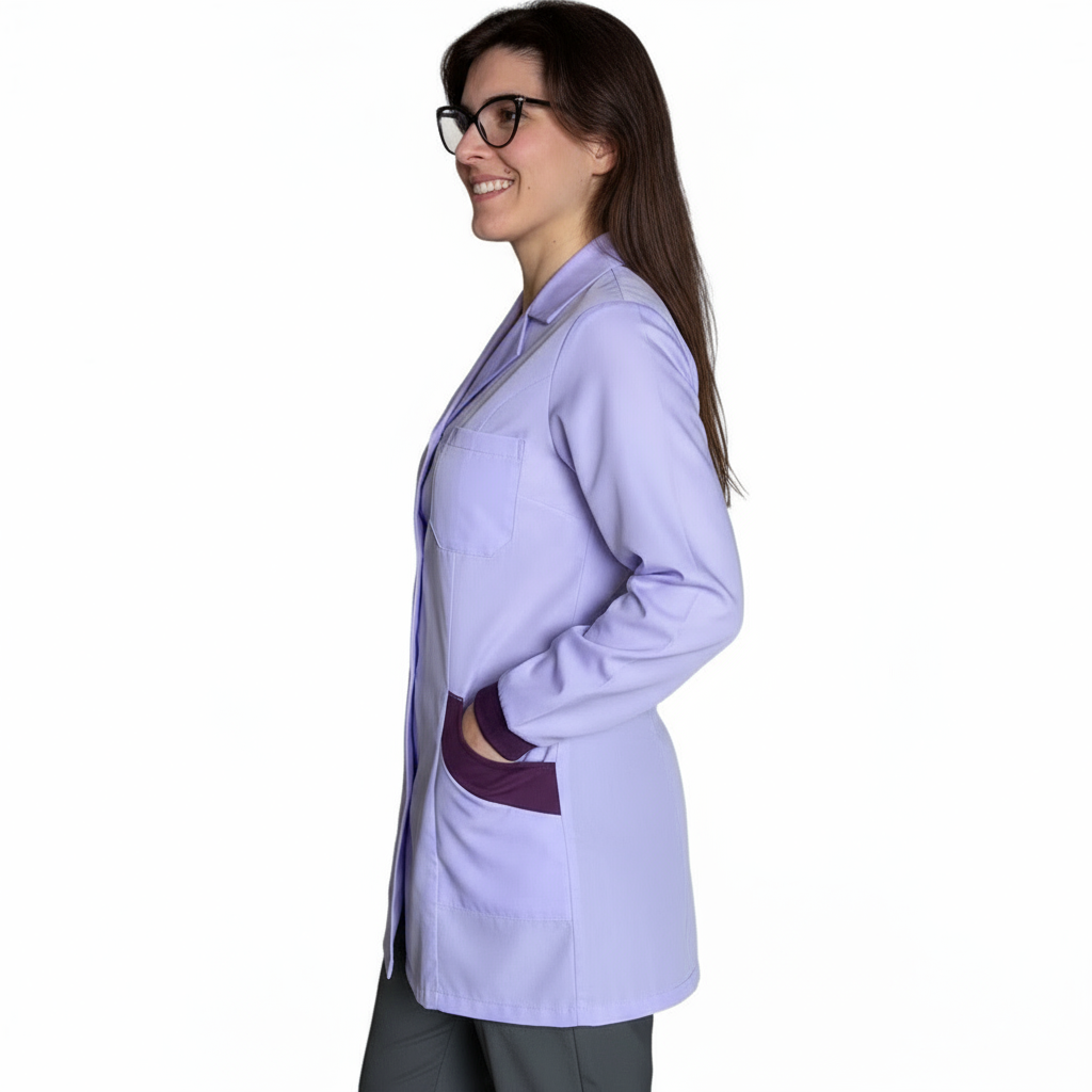 Camice da lavoro donna,casacca slim,divisa "glicine" cod:7449