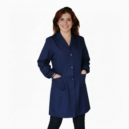 camice da lavoro donna,ml lungo "blu scuro" cod: 200522