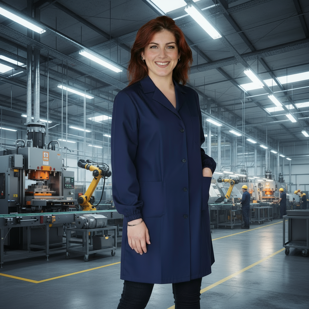 camice da lavoro donna,ml lungo "blu scuro" cod: 200522