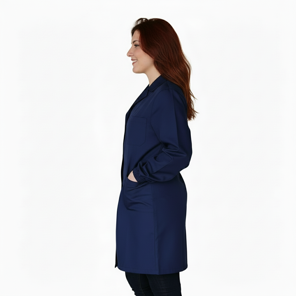 camice da lavoro donna,ml lungo "blu scuro" cod: 200522