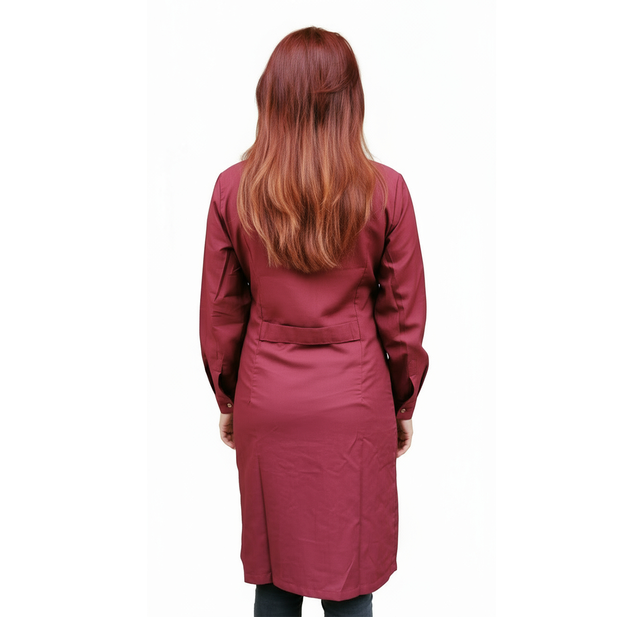 Camice da lavoro donna, classico misto cotone "bordeaux" cod: 100520