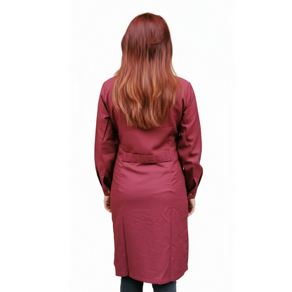 Camice da lavoro donna, classico misto cotone "bordeaux" cod: 100520
