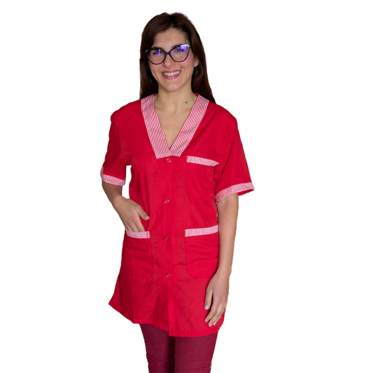 camice da lavoro,casacca MM rosso con profilo cod: 7425