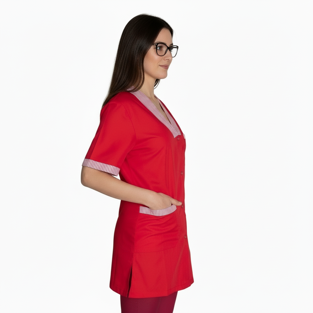 camice da lavoro,casacca MM rosso con profilo cod: 7425