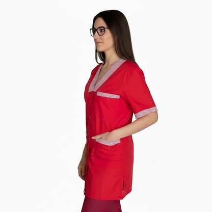 camice da lavoro,casacca MM rosso con profilo cod: 7425