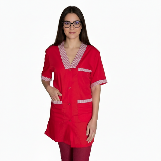 camice da lavoro,casacca MM rosso con profilo cod: 7425