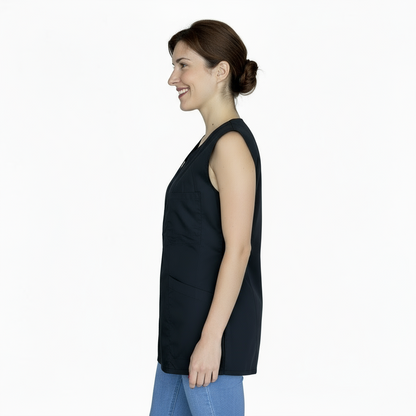 camice da lavoro donna,Casacca giromanica ZIP "Nero" Cod: 2006