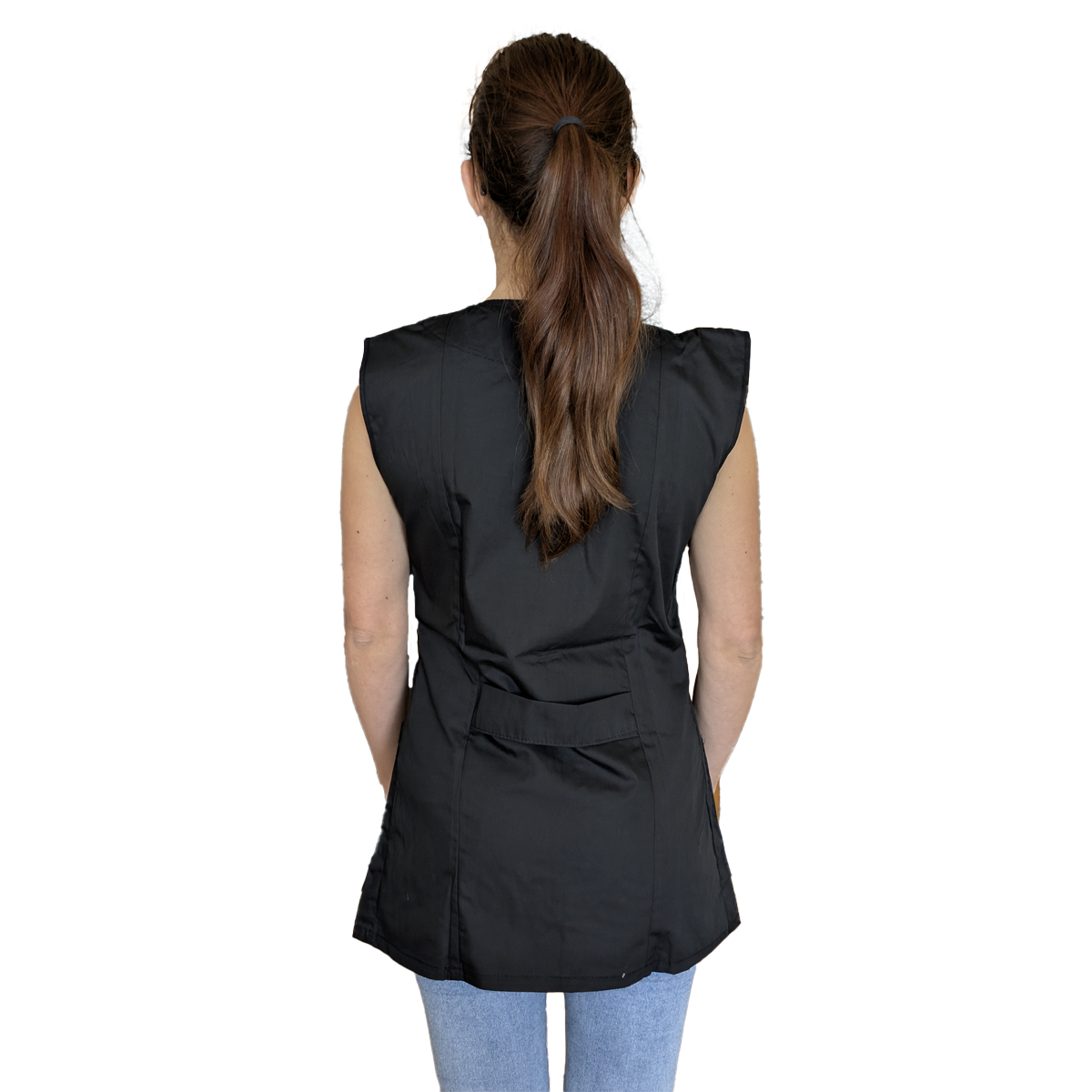 camice da lavoro donna,Casacca giromanica ZIP "Nero" Cod: 2006