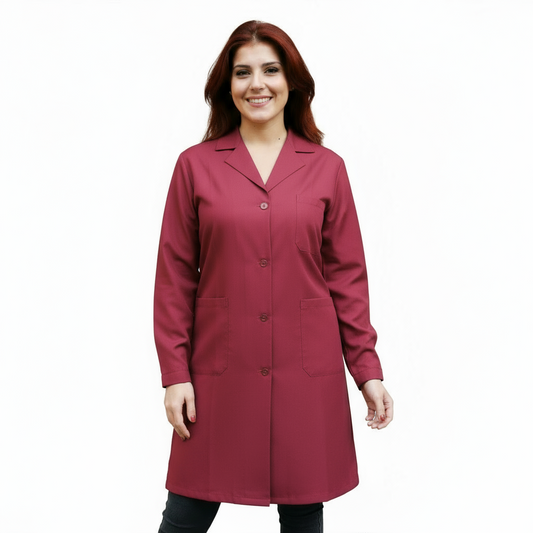 Camice da Lavoro Donna Classico Misto Cotone Bordeaux, Made in Italy – COD: 100520