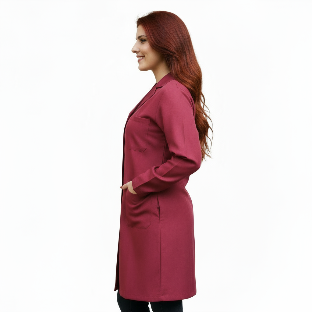 Camice da lavoro donna, classico misto cotone "bordeaux" cod: 100520
