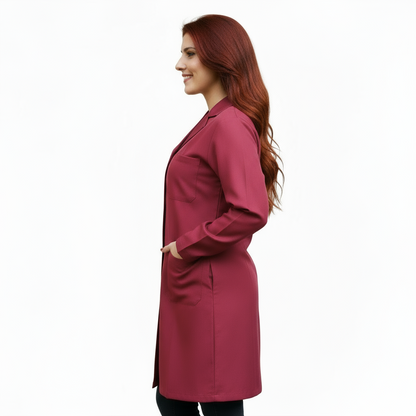 Camice da lavoro donna, classico misto cotone "bordeaux" cod: 100520