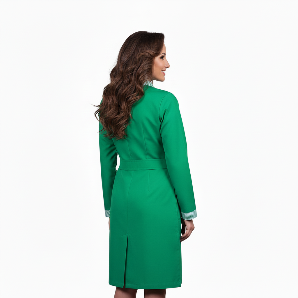 Camice da lavoro verde lungo ML con inserto cod: 9091