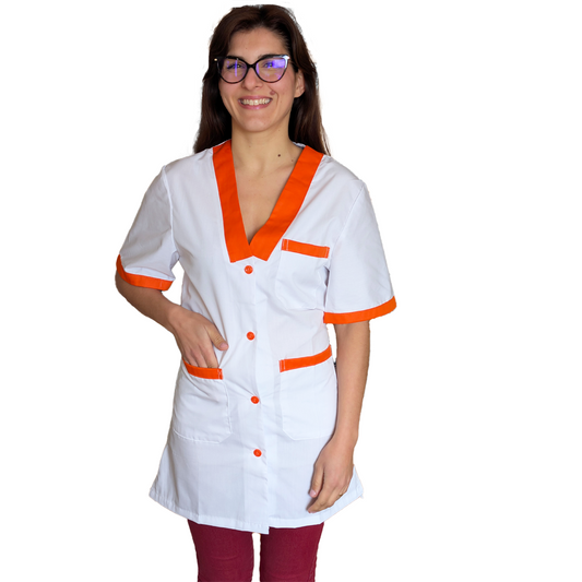 Casacca,camice da lavoro, profilo arancione MM Cod:7586