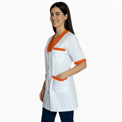 Casacca,camice da lavoro, profilo arancione MM Cod:7586